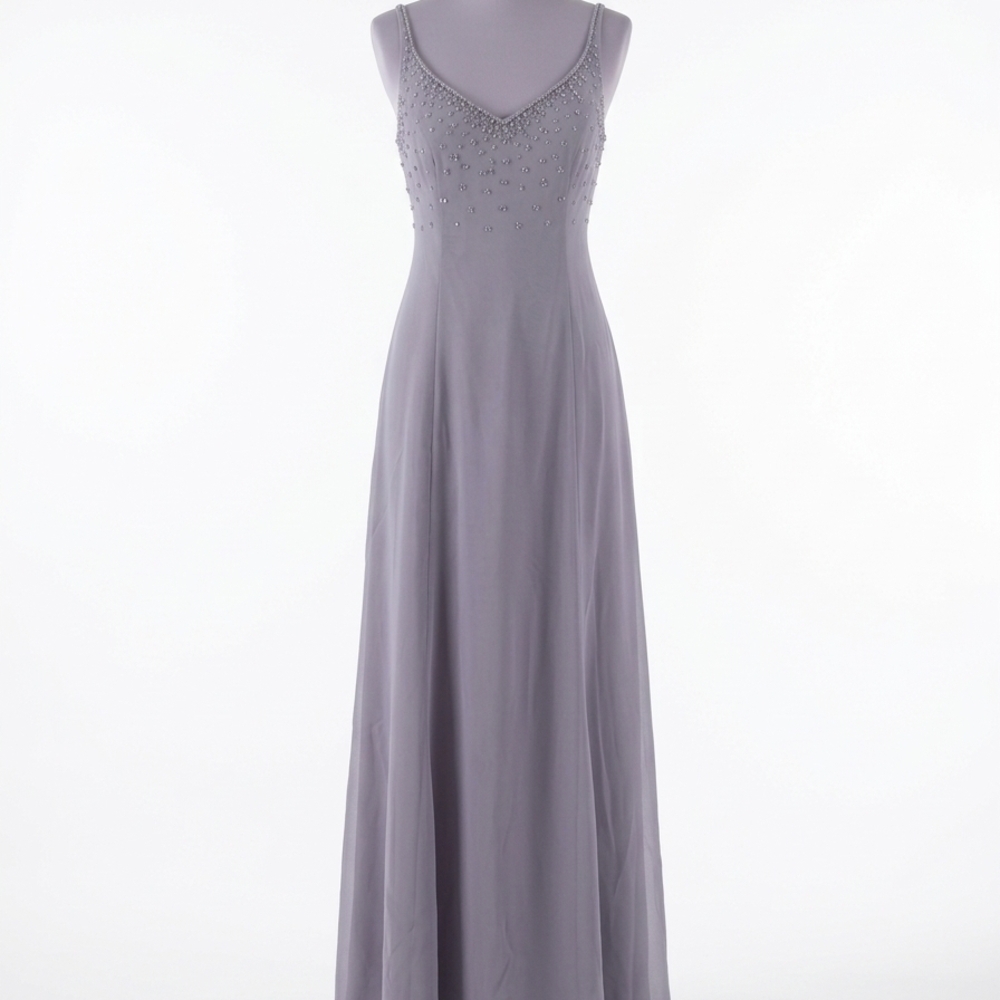 Elegant Sleeveless Beaded Lavender Evening Dress
